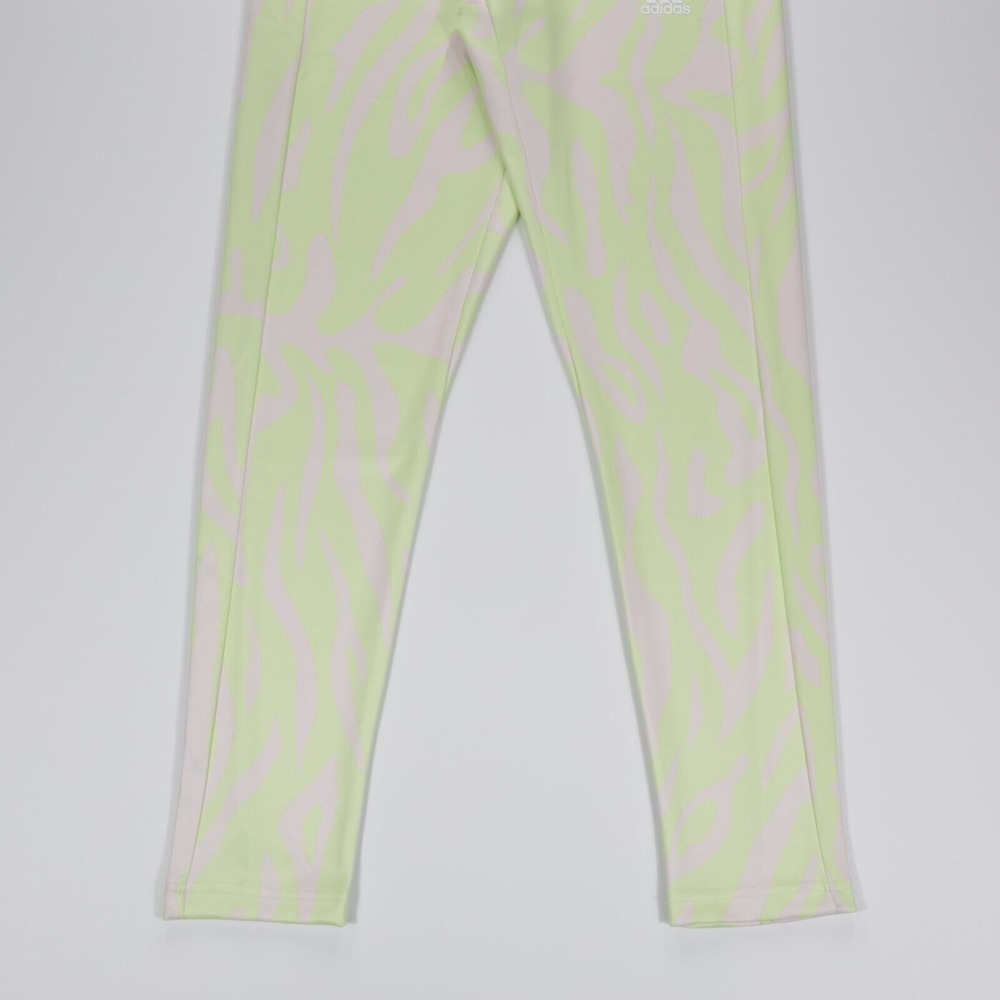 Adidas Women's‎ Allover Print Shiny Drawstring Tight Fit Leggings Green Size S - Picture 3 of 9